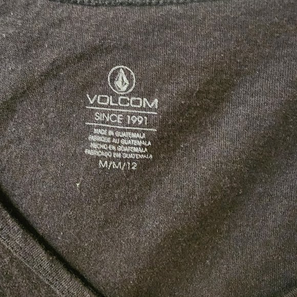 Volcom Medium Hawaii No Ka 01 Black V-Neck Top Shirt Loose Fit Oversized - Picture 4 of 7